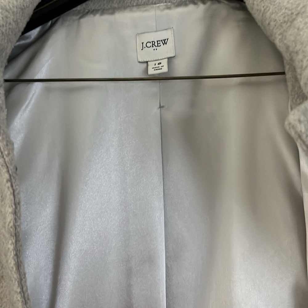 J CREW GRAY WOOL TRENCH COAT - Picture 5 of 8